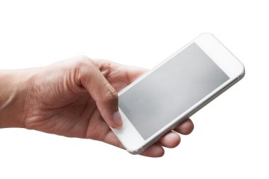 Kadın El akıllı telefonu tutuyor.