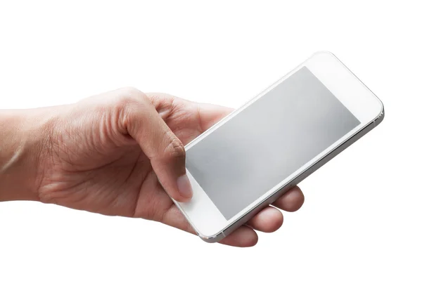 Donna mano tenendo smart phone — Foto Stock