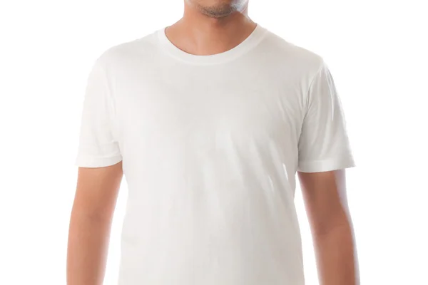 Uomo che indossa t-shirt bianca — Foto Stock