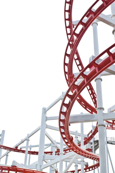 Roller coaster track op wit. — Zdjęcie stockowe
