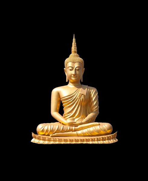 Buddha auf schwarzem Hintergrund. — Stockfoto