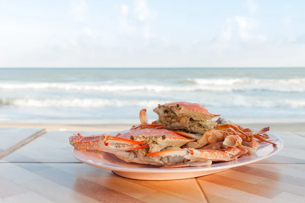 Steamed crab  in plate — Stock Photo, Image