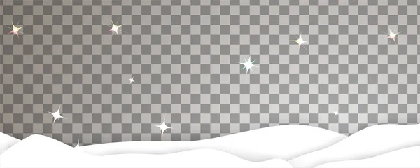 Invierno paisaje 3d snowdrift vector plantilla xmas — Vector de stock
