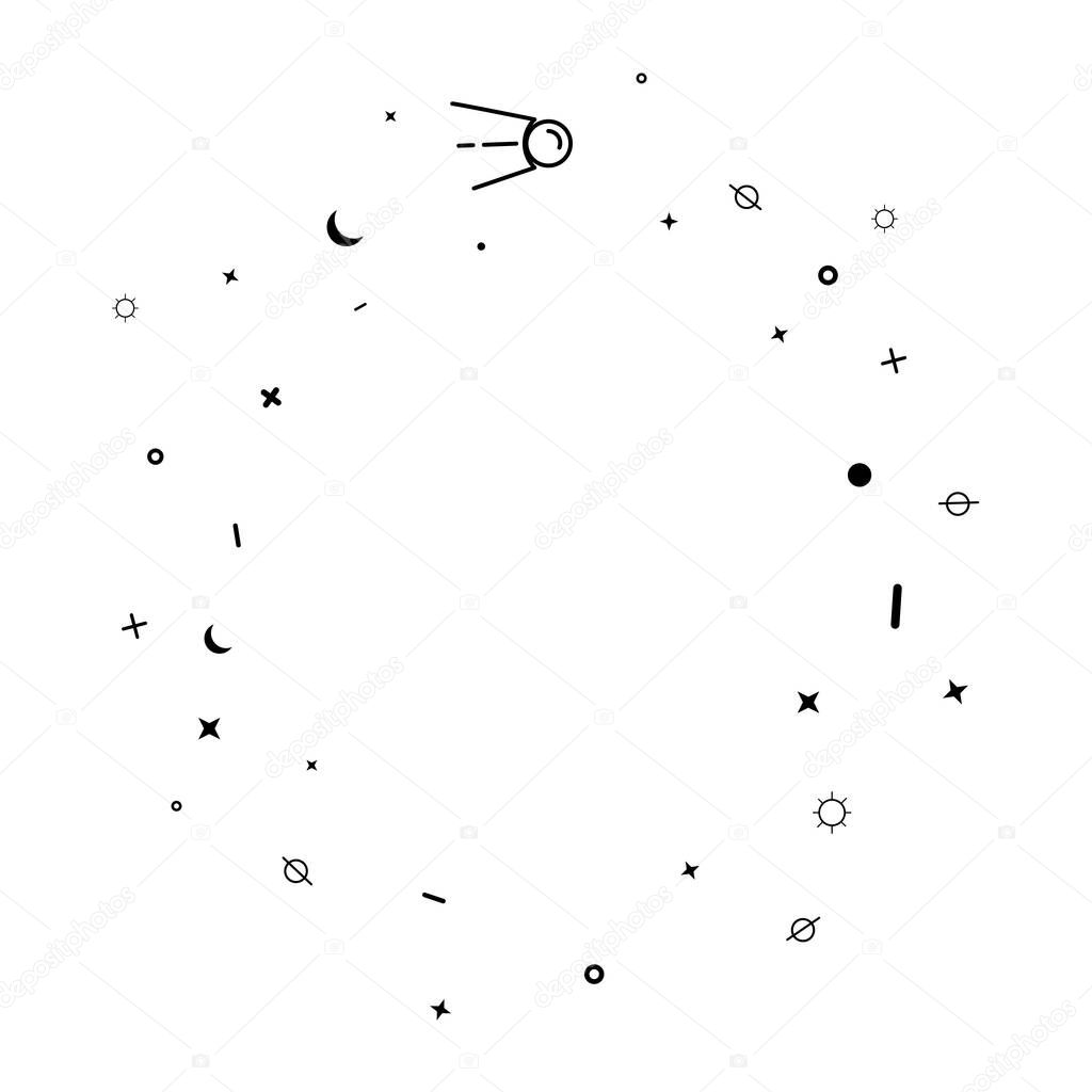 galaxy space elements vector pattern