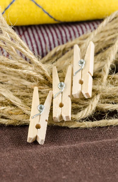 Drewniane ubrania pin — Zdjęcie stockowe