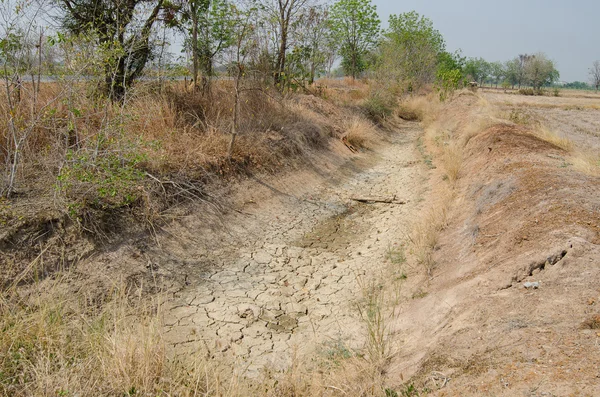 Canale asciutto in campagna Foto Stock