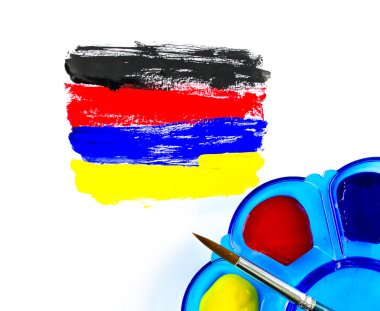 boya fırça kontur dokusu ve su rengi