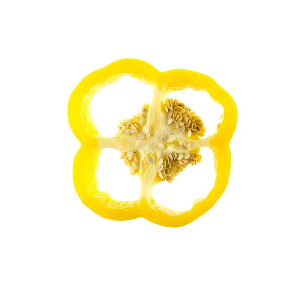 Yellow bell pepper slice isolated — Stock Photo, Image