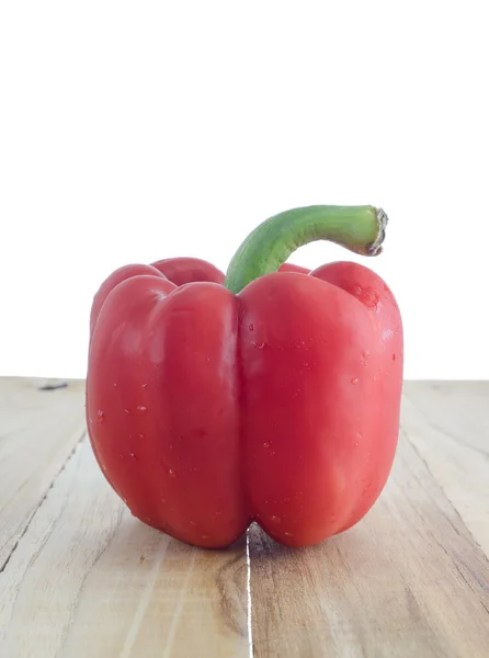 Červená paprika na dřevěné — Stock fotografie