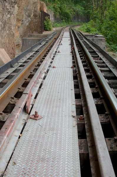 Ferroviária na floresta — Fotografia de Stock