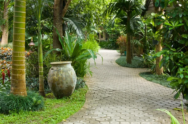 Stone block walk path — Stock Photo, Image