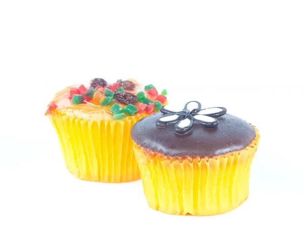 Chocolate and fruit cupcake — Stock Photo, Image