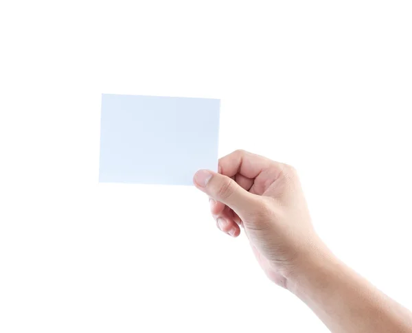 Рука держит чистую визитную карточку Лицензионные Стоковые Изображения