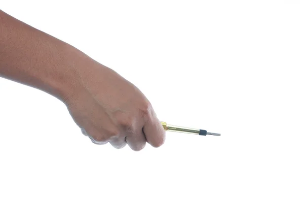 Hand holding screwdriver — Stock Photo, Image