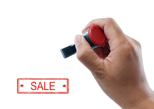 Hand hold sale rubber stamp — Stock Photo, Image