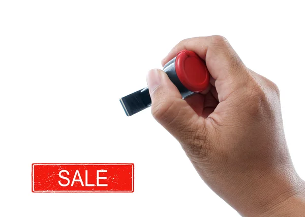 Hand hold sale rubber stamp — Stock Photo, Image