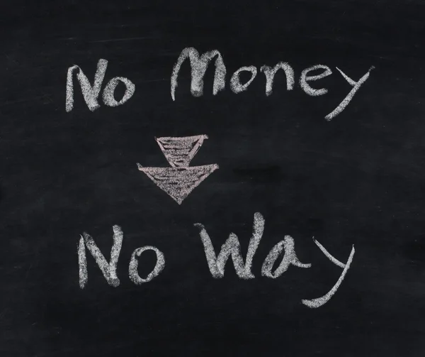 No money no way on blackboard — Stock Photo, Image