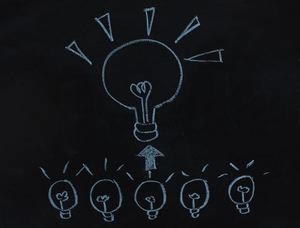 Drawing business concept with light bulb — Stockfoto