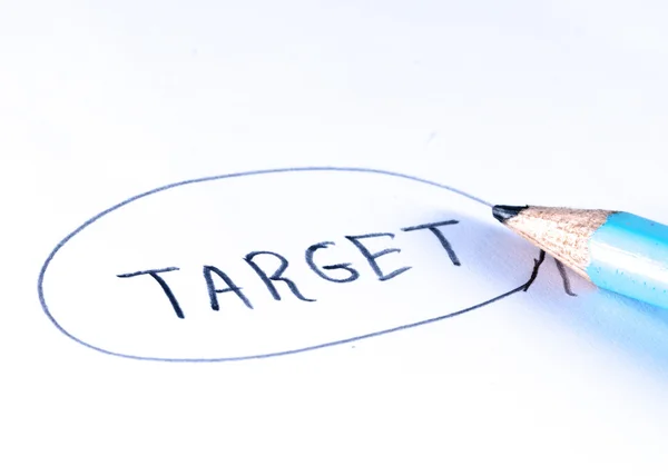 Write target on white paper — Stock Photo, Image