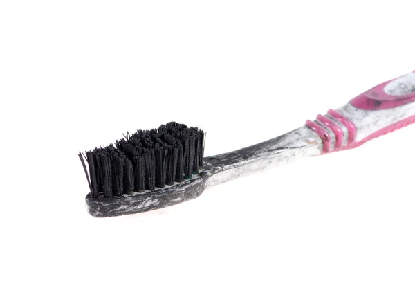 Escova de dentes velha isolada — Fotografia de Stock