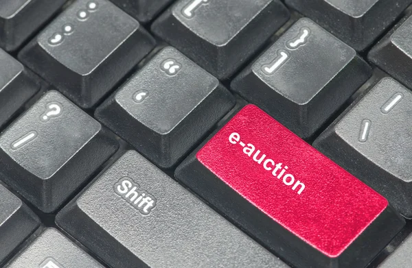 E-ihale siyah klavye — Stok fotoğraf