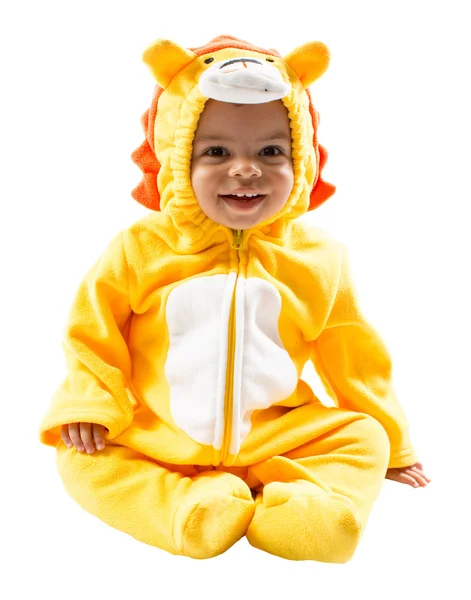 Svart barn pojke i lion karneval kostym — Stockfoto