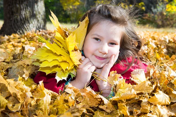 Autumn little girl — Stock Photo, Image