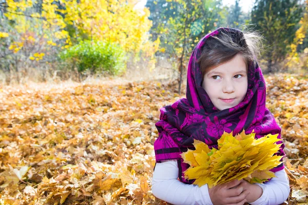 Sonbahar küçük kız — Stok fotoğraf