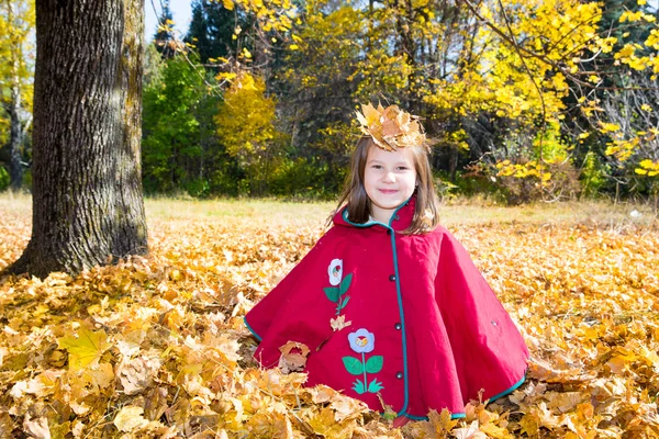 Mädchen im Herbstpark — Stockfoto