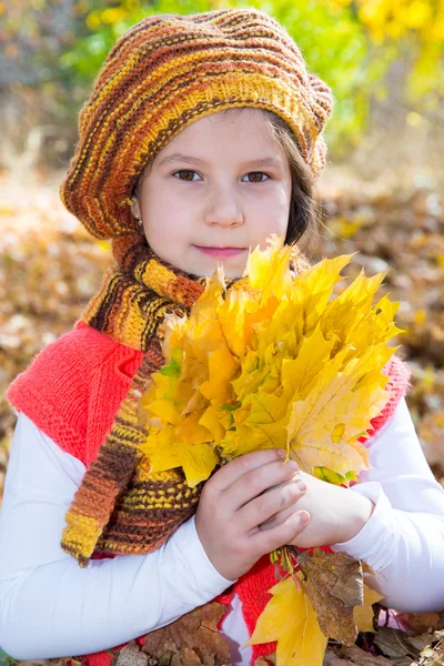 Autumn little girl — Stock Photo, Image