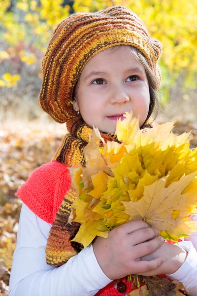 Sonbahar küçük kız — Stok fotoğraf
