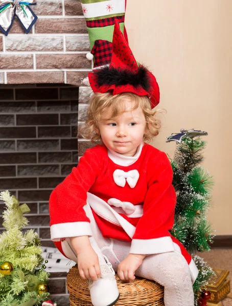 Pequena santa menina — Fotografia de Stock