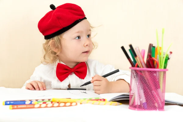 Child girl drawing — Stock Photo, Image