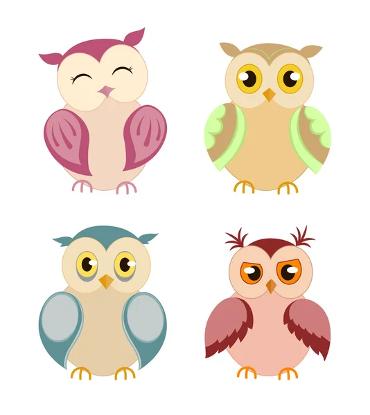 Owls Set — Stock Vector