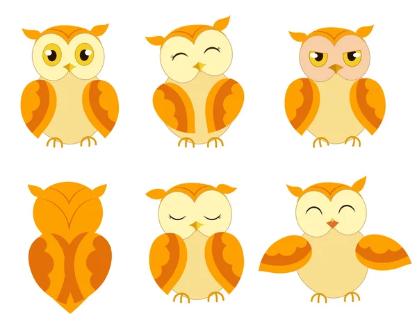 Owls expressions — Stock Vector