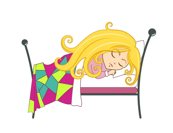 Durmiendo chica — Vector de stock