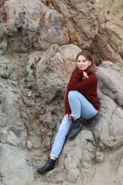 Parktaki Güzel Rus Modelinin Fotoğrafı