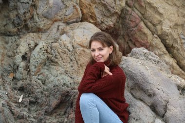 Parktaki Güzel Rus Modelinin Fotoğrafı