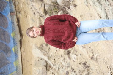 Parktaki Güzel Rus Modelinin Fotoğrafı