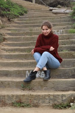 Parktaki Güzel Rus Modelinin Fotoğrafı