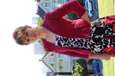 Parktaki Güzel Rus Modelinin Fotoğrafı