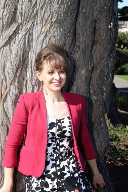 Parktaki Güzel Rus Modelinin Fotoğrafı