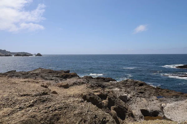 Rotsen Stranden Lucht Point Lobos State Park Californië — Stockfoto