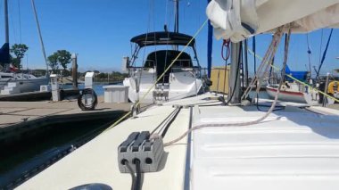 San Francisco körfezi bölgesinde Redwood bataklığına yelken açmak.