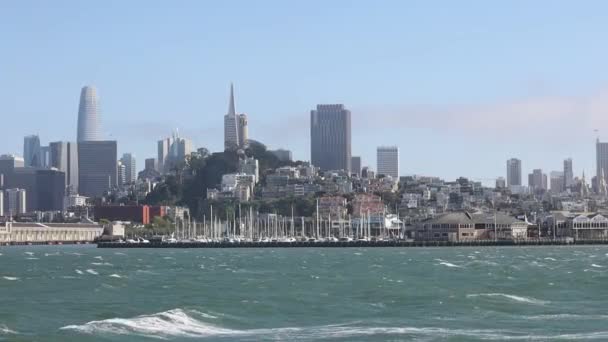 Ferrry Från San Francisco Till Alcatrazisland — Stockvideo
