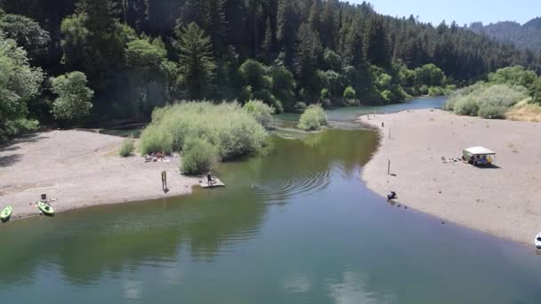 Russian River Kalifornien 2021 Ryska Floden Och Camping — Stockvideo