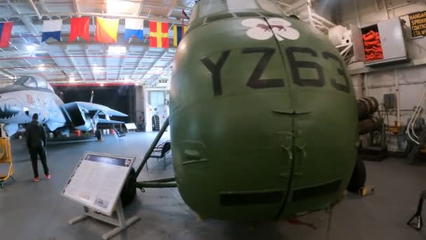 Alameda California 2021 Uss Hornet Hava Uzay Müzesi — Stok video