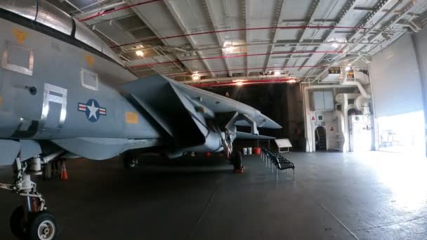 Alameda Californië 2021 Uss Hornet Lucht Ruimtevaartmuseum — Stockvideo