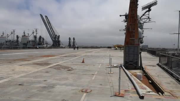 2021 Alameda California Uss Hornissen Luft Und Raumfahrtmuseum — Stockvideo