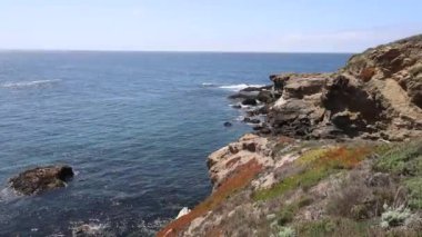 Pont Lobos Eyalet Parkı, California 'da. Plajlar, kayalıklar ve kum